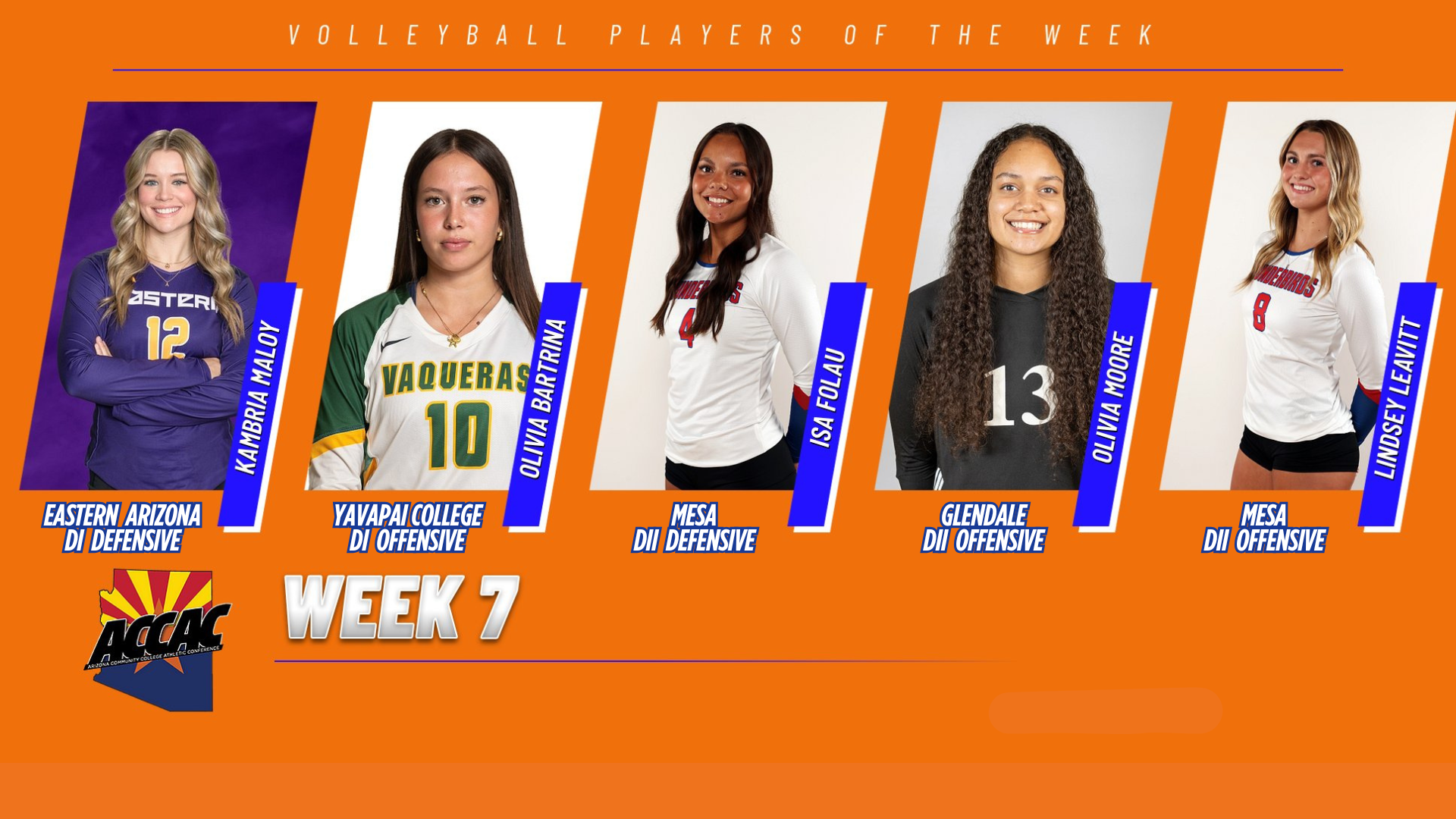 ACCAC Volleyball Players of the Week - Week 7